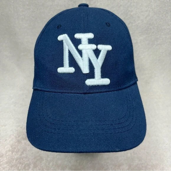 Vintage Embroidered New York Yankees Baseball Cap-Velcro Hat-Blue & White-Sporty - Picture 2 of 8